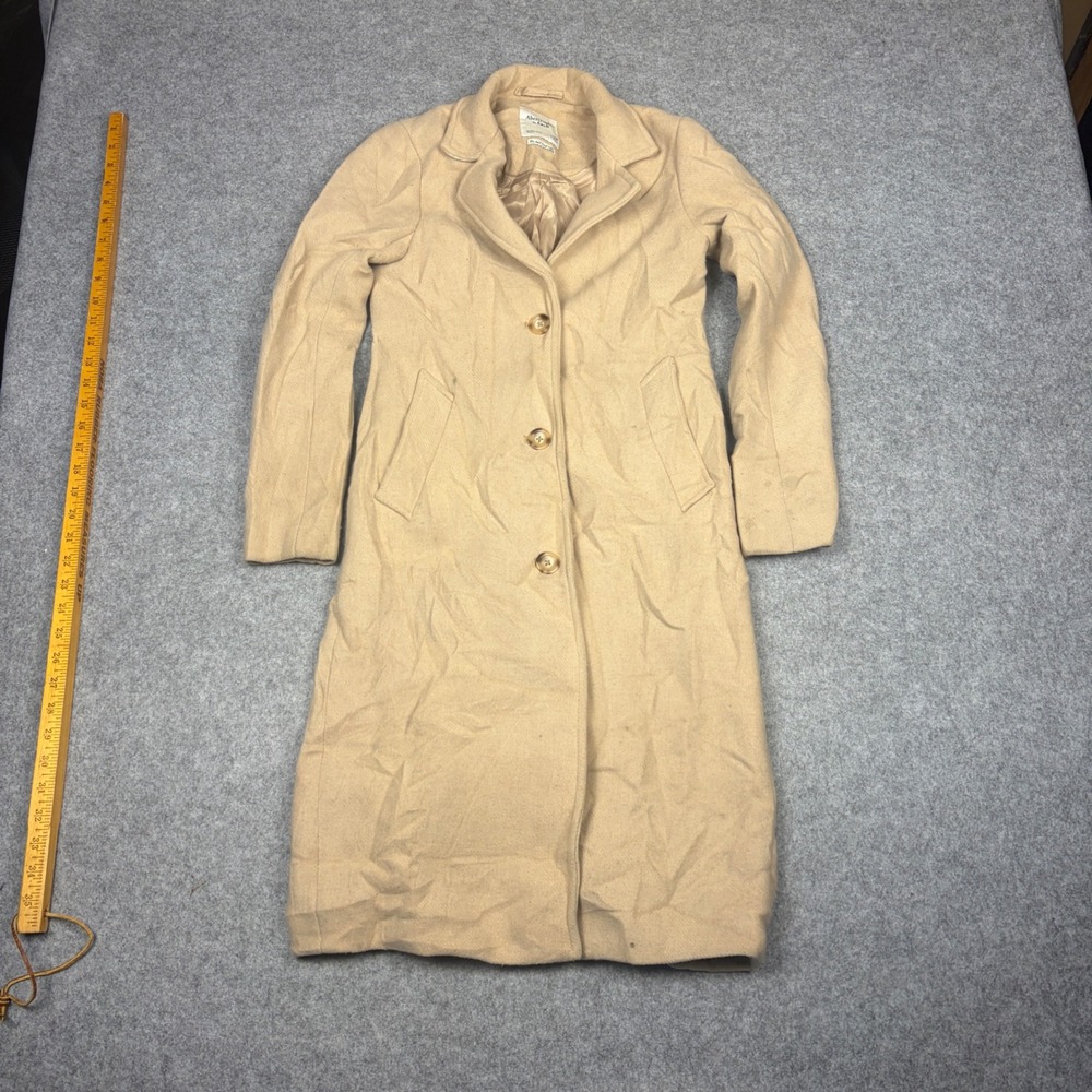 Abercrombie & Fitch The Dad Coat Tan Camel Wool Blend Longline XXSP